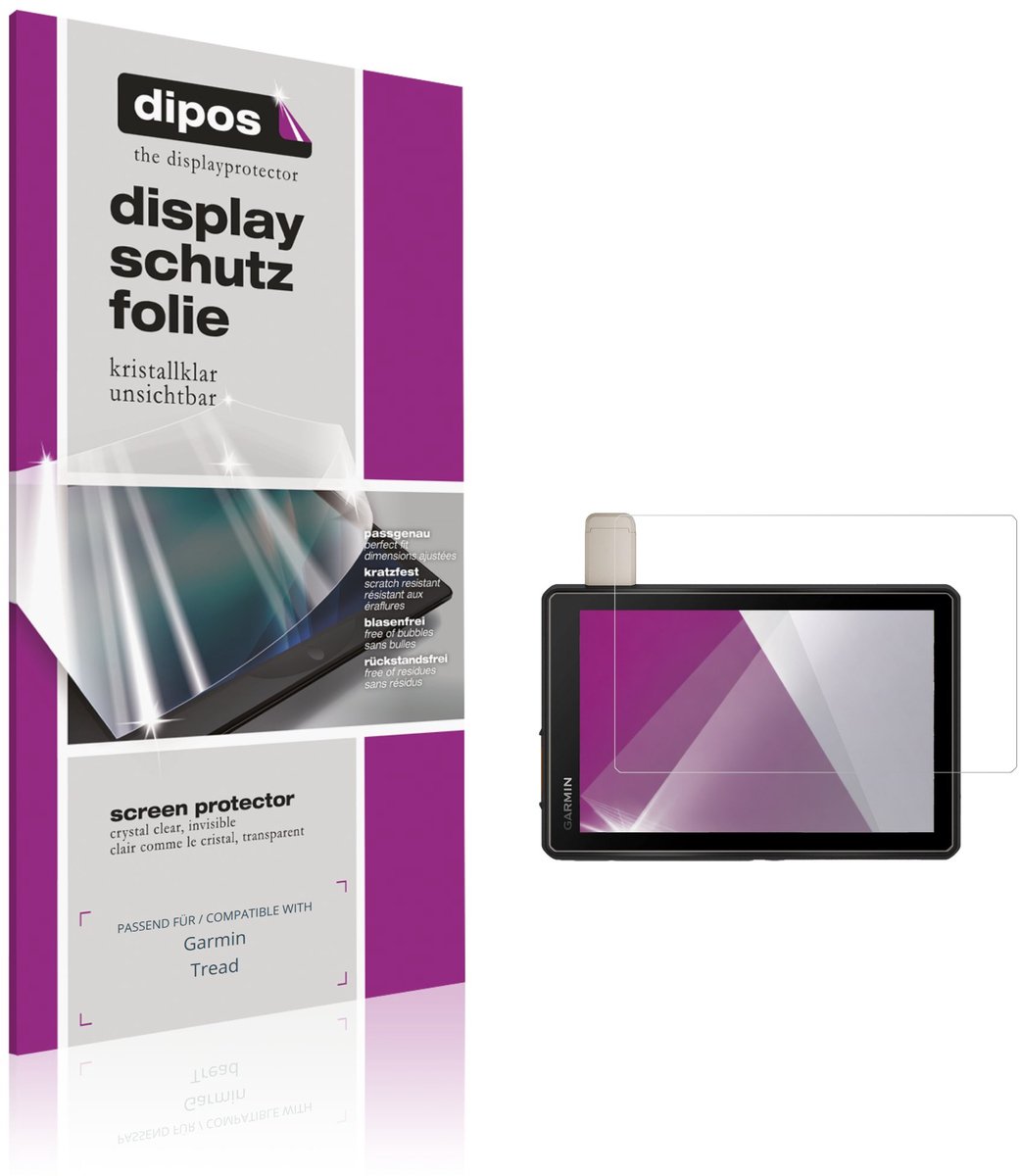 dipos – 2x Beschermfolie geschikt voor Garmin Tread | Krasbestendige & heldere Screenprotector Ultra-Thin