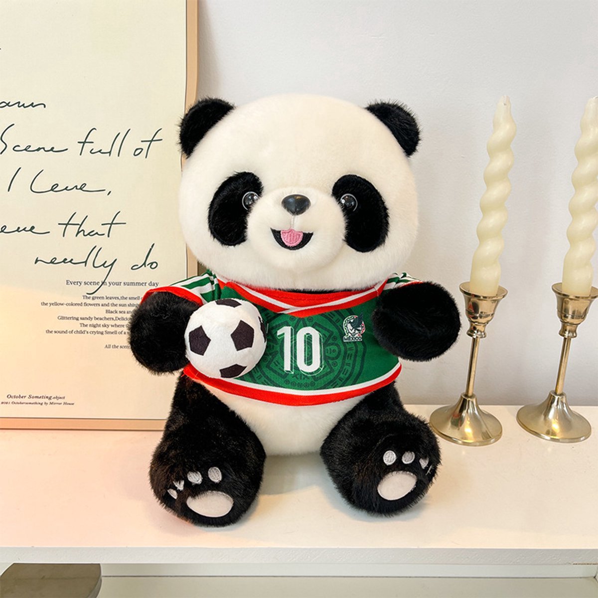 Casalora Pluche Knuffel - Voetbal Panda Knuffel - Zachte Pluche Knuffel in 2026 WK Voetbal Thema - Groente, 40CM
