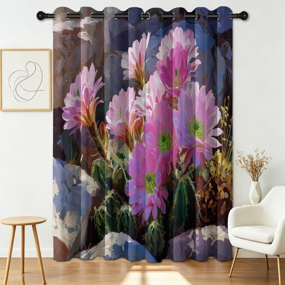 Verduisterende Gordijnen - Natuurprint Gordijnen - Raamdecoratie - Thermogordijn - 229 x 117 cm - Donkergroen