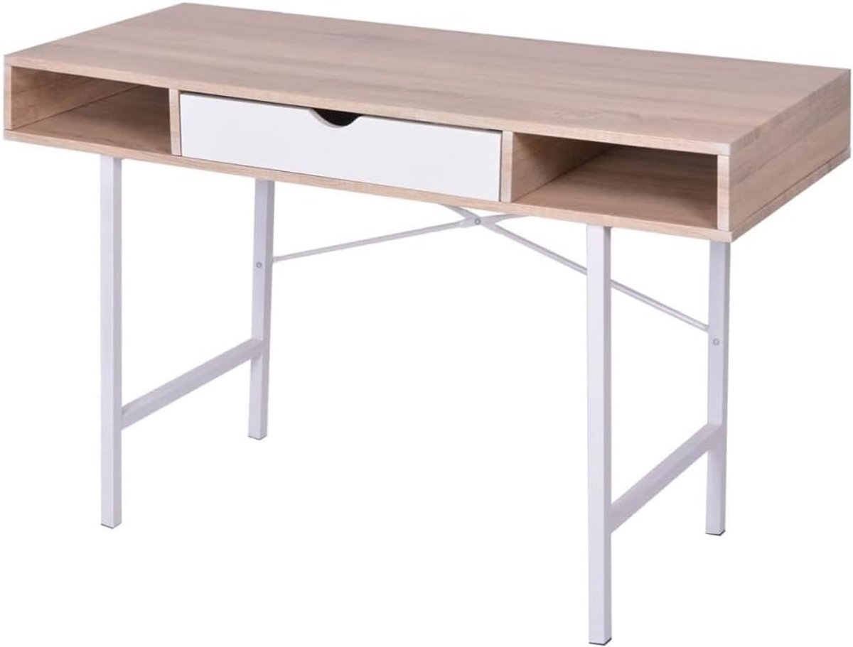 Bureau met Lade - Werktafel - Productief Werken - Modern Tweekleurig Design - 120 x 48 x 77 cm