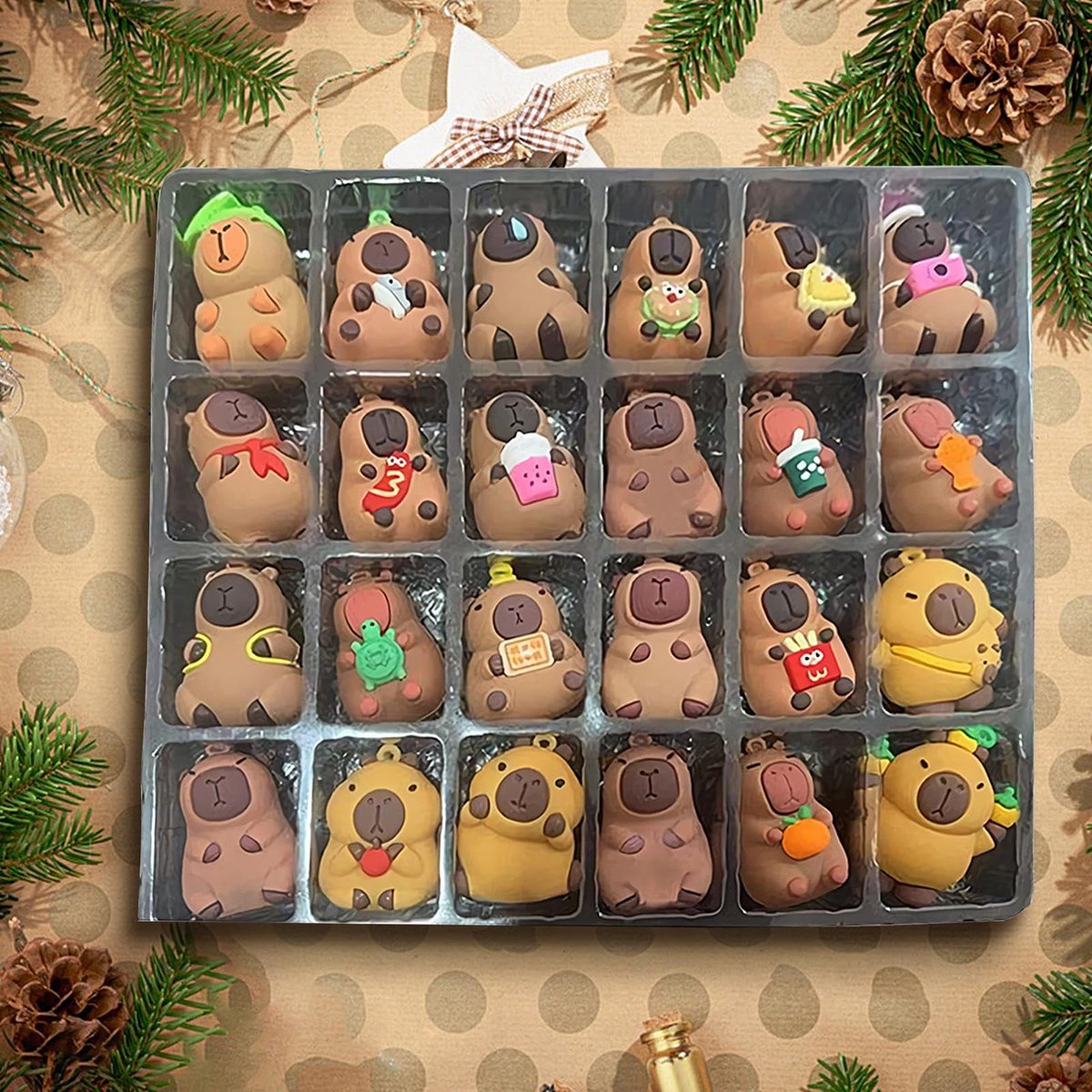 Capybara adventskalender 2026 - 24 dagen kerst countdown speelgoed - kalender speelset voor de feestdagen - verjaardagen - voor kinderen en volwassenen – foto 5