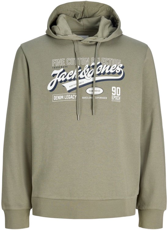 Sweat à capuche vert olive Jack & Jones avec inscription du logo.
