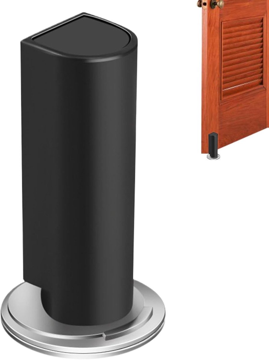 Magnetische Deurstops - Deurwig - Stil Werken - Installatie zonder boren - 8.2cm lengte - Zwart