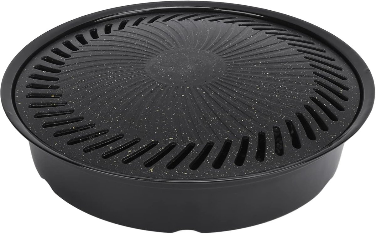 BBQ Grillplaat - Bakplaat - Buiten koken - Innovatief split-ontwerp - 27x6.5 Cm - Zwart