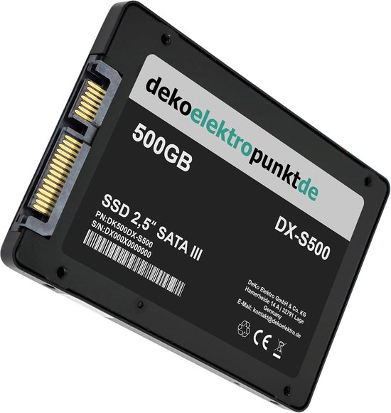 SSD harde schijf - Interne opslag - Systeem upgrade - Schokbestendig ontwerp - 500GB - Zwart — afbeelding 2
