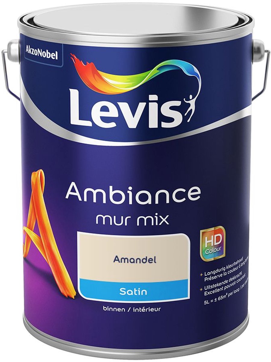 Levis - Ambiance Mur Satin Mix - Amandel - Mengverf - 5 L