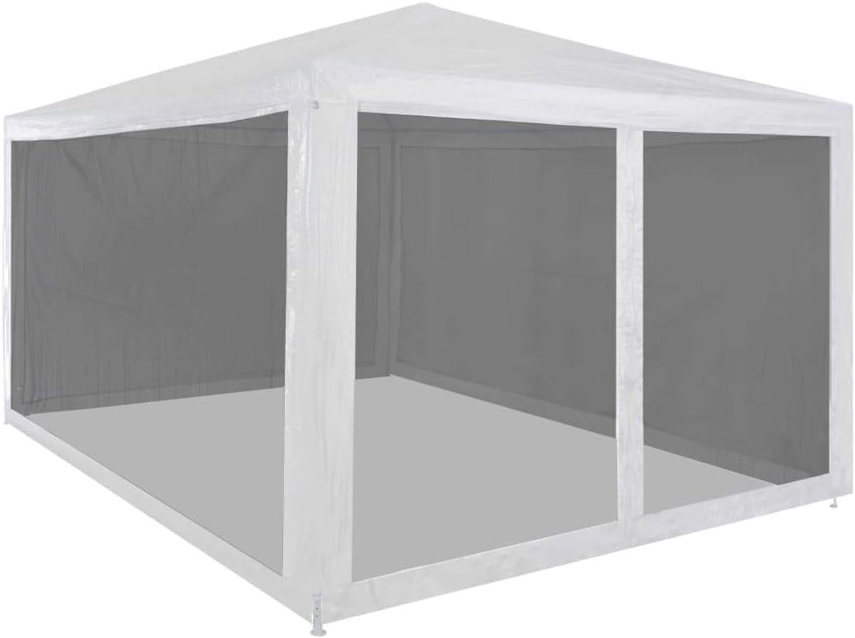 Partytent met zijwanden - Paviljoen Tuinpaviljoen - Buitenfeesten organiseren - Vier zijwanden van gaas - 4 x 3 m