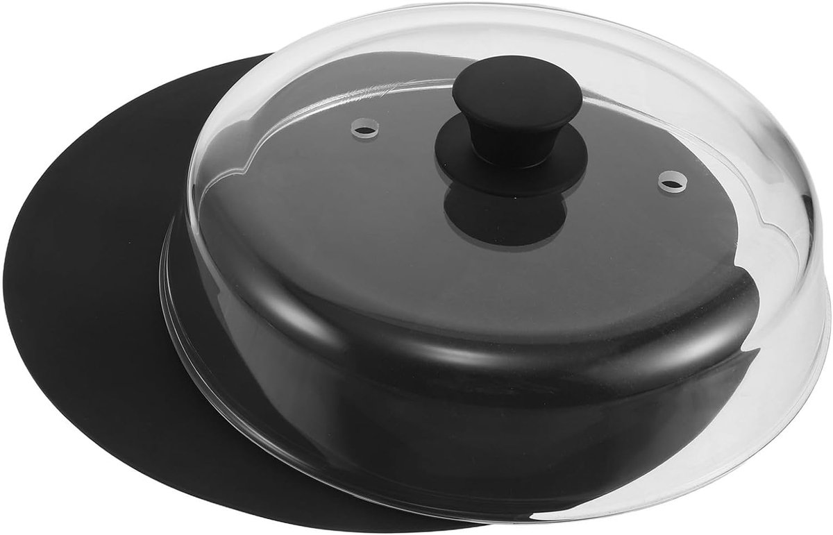 Magnetron Deksel Voedselbeschermer Schoon Koken Geventileerd Glasontwerp 26 cm Diameter Transparant