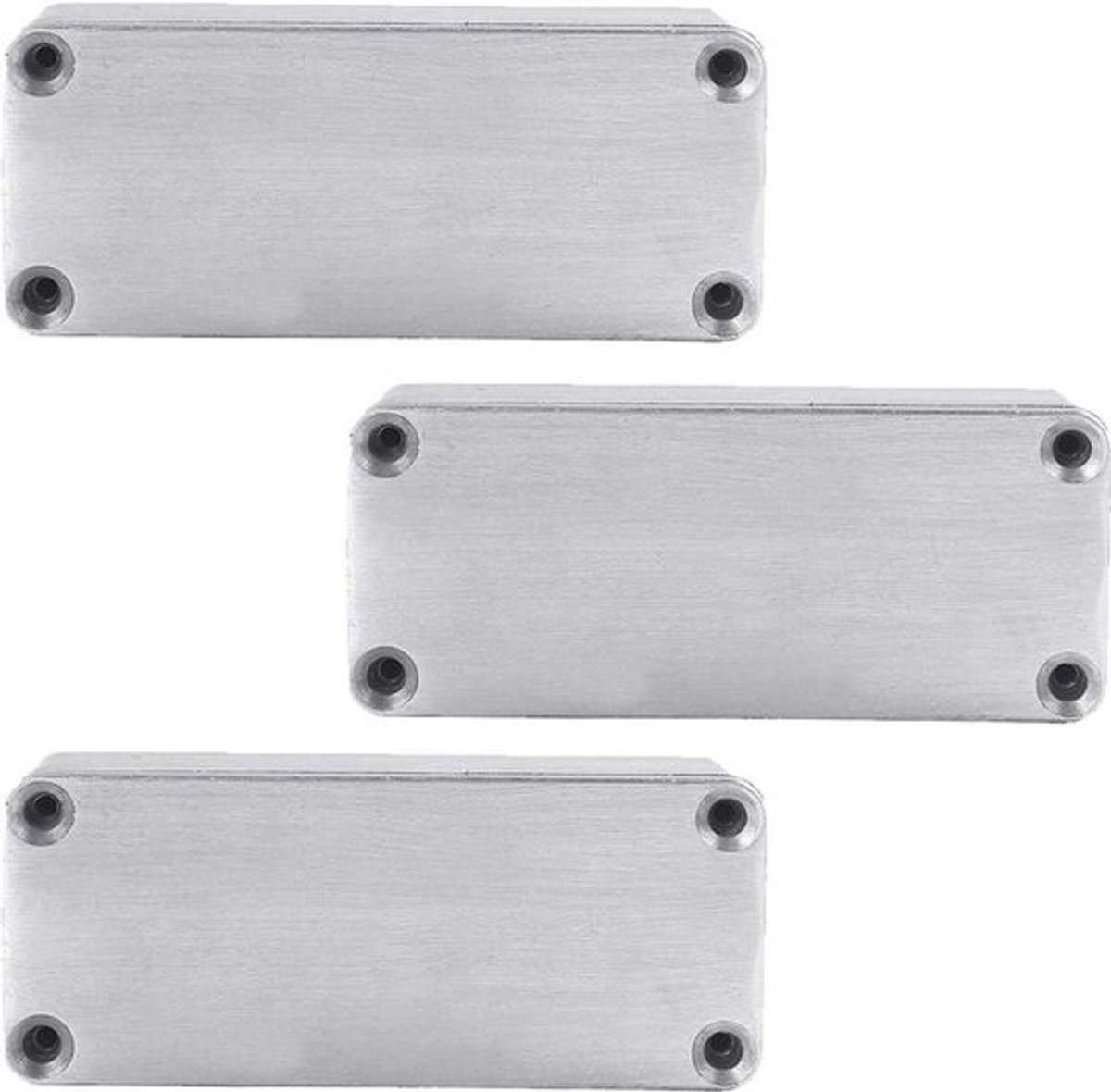 Shopcentral - Metal Enclosure - Aluminium Project Box - Set van 3 - Zilver - Effect