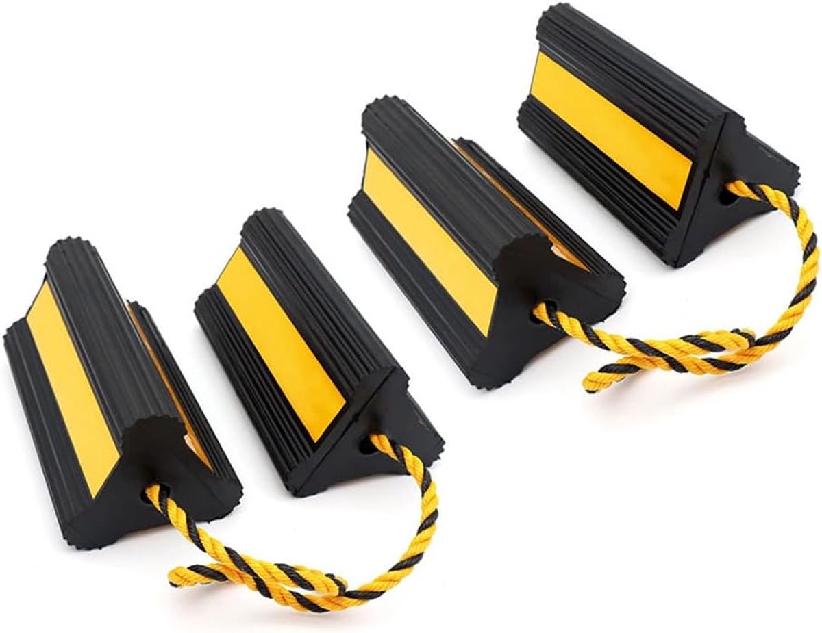 Wielkeggen Set - Bandenstoppers - Voertuig Stabiliseren - Reflecterende Tapes - 2 Paar - Geel Zwart