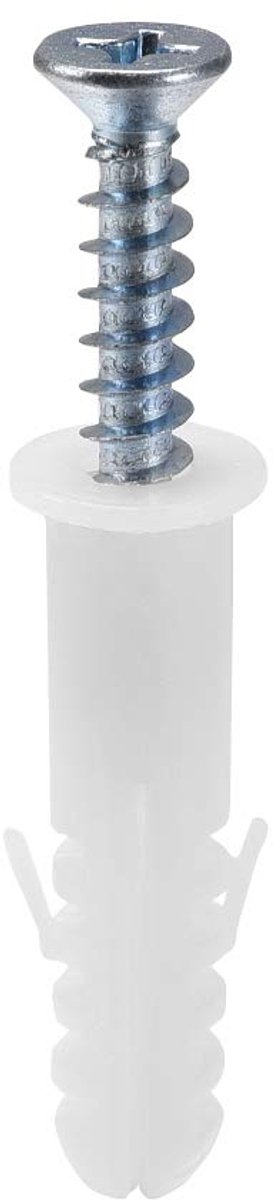 Muurpluggen met Schroeven - Expansiebussen Ankers - Bevestigen aan Muur - Flexibel Kunststof Materiaal - 10 mm x 40 mm