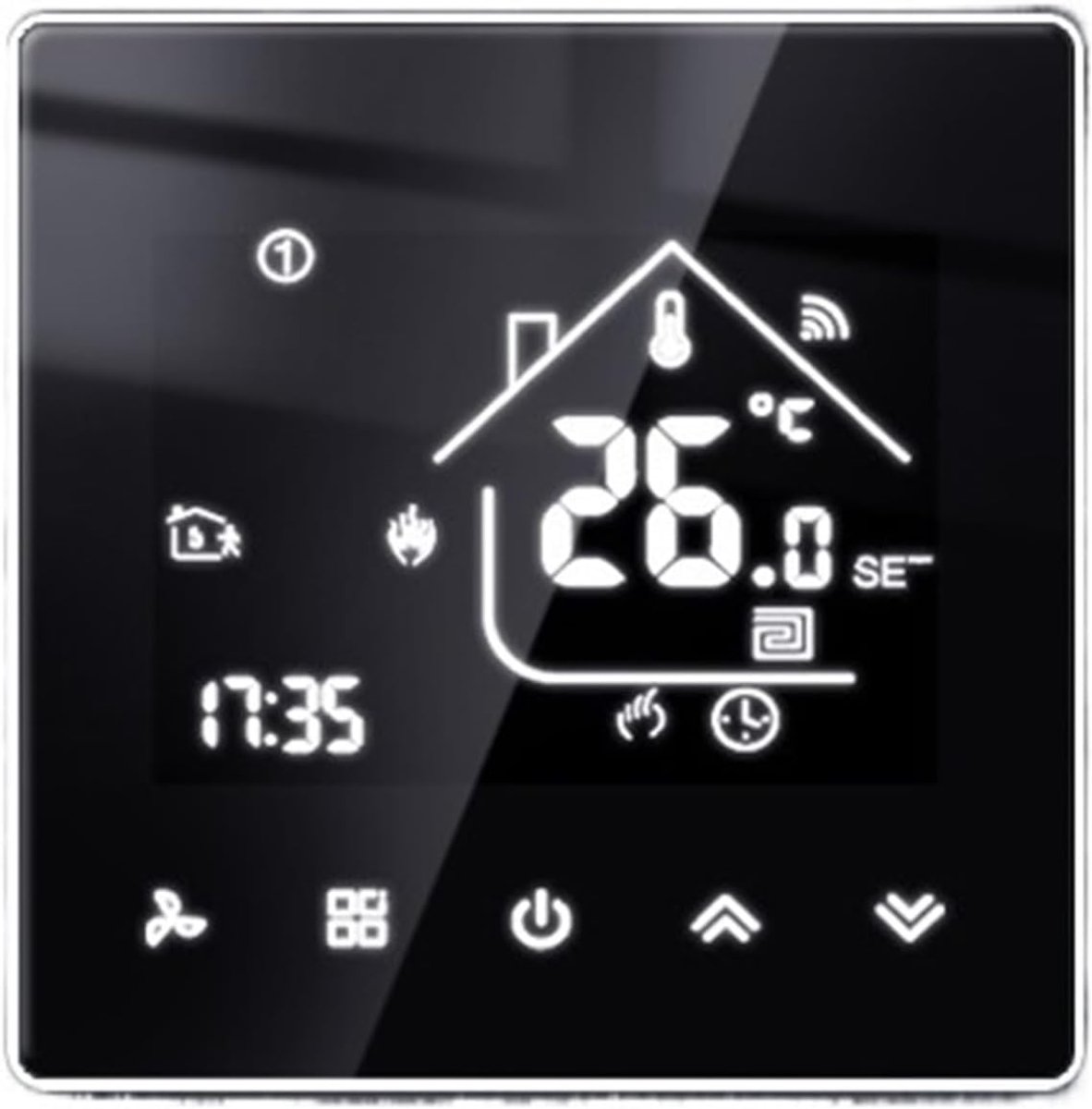 Slimme Thermostaat - Temperatuurregelaar Boiler - Verwarming Regelen - WiFi Afstandsbediening - 86 x 86 mm - Wit