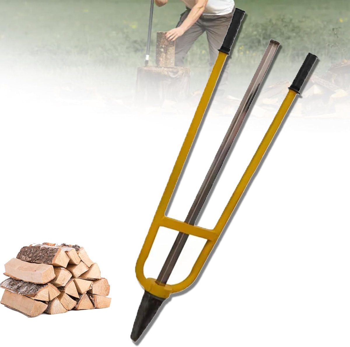 Handmatige Houtsplitter - Brandhout Splijter - Brandhout Maken - Zwaartekracht-aangedreven - 99x37x20cm - Zilver