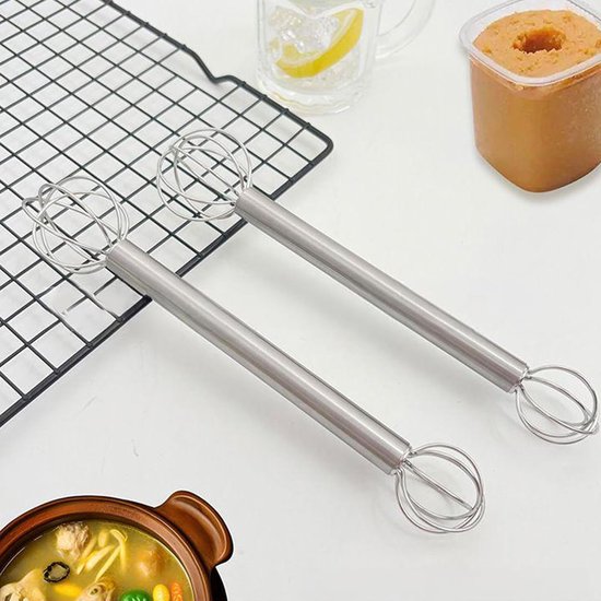 Keukenmixer RVS - Keukenaccessoire - Sauzen Maken - Ergonomisch Ontwerp - 20 cm - Zilverkleurig — afbeelding 5