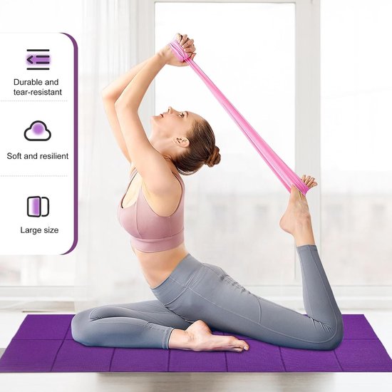 Campingmat Opvouwbaar - Yogamat Reismat - Outdoor Ontspanning - Antislip Dubbelzijdig - 173 x 61 cm - Paars — afbeelding 3