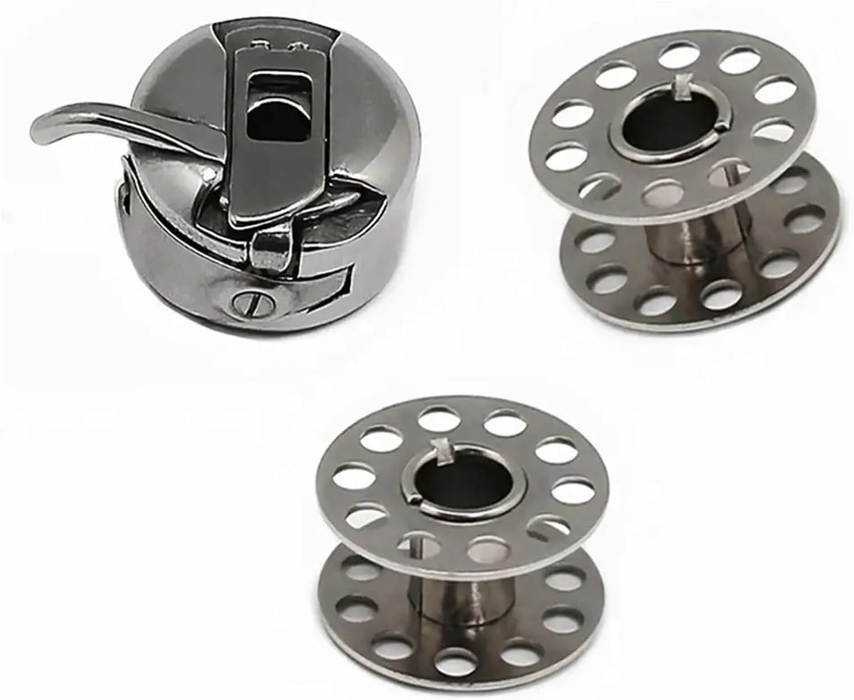 Naaimachinespoel Set - Spoeltjes en Huis - Naaien en Borduren - Glad Oppervlak - 3 Stuks - Wit