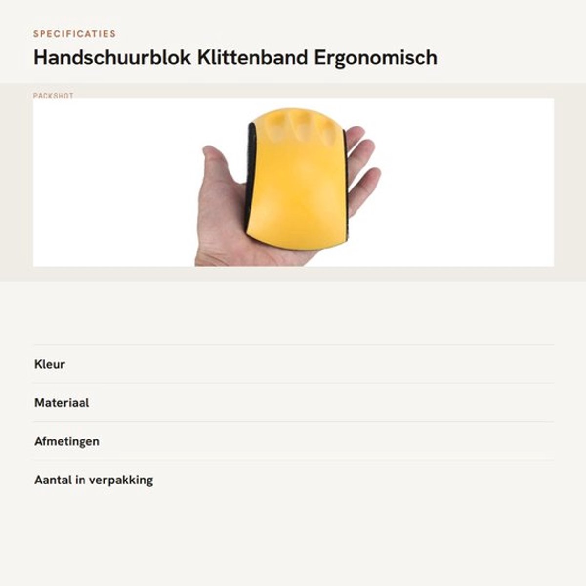 Dailygoods- Handschuurblok Ergonomisch Ontwerp - Klittenband - PU-schuim - Duurzaam
