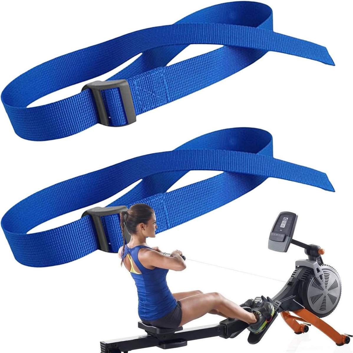 Pedaalriemen - Voetriemen Fitness - Training Stabiliseren - Duurzaam Nylon Materiaal - 75 cm - Blauw