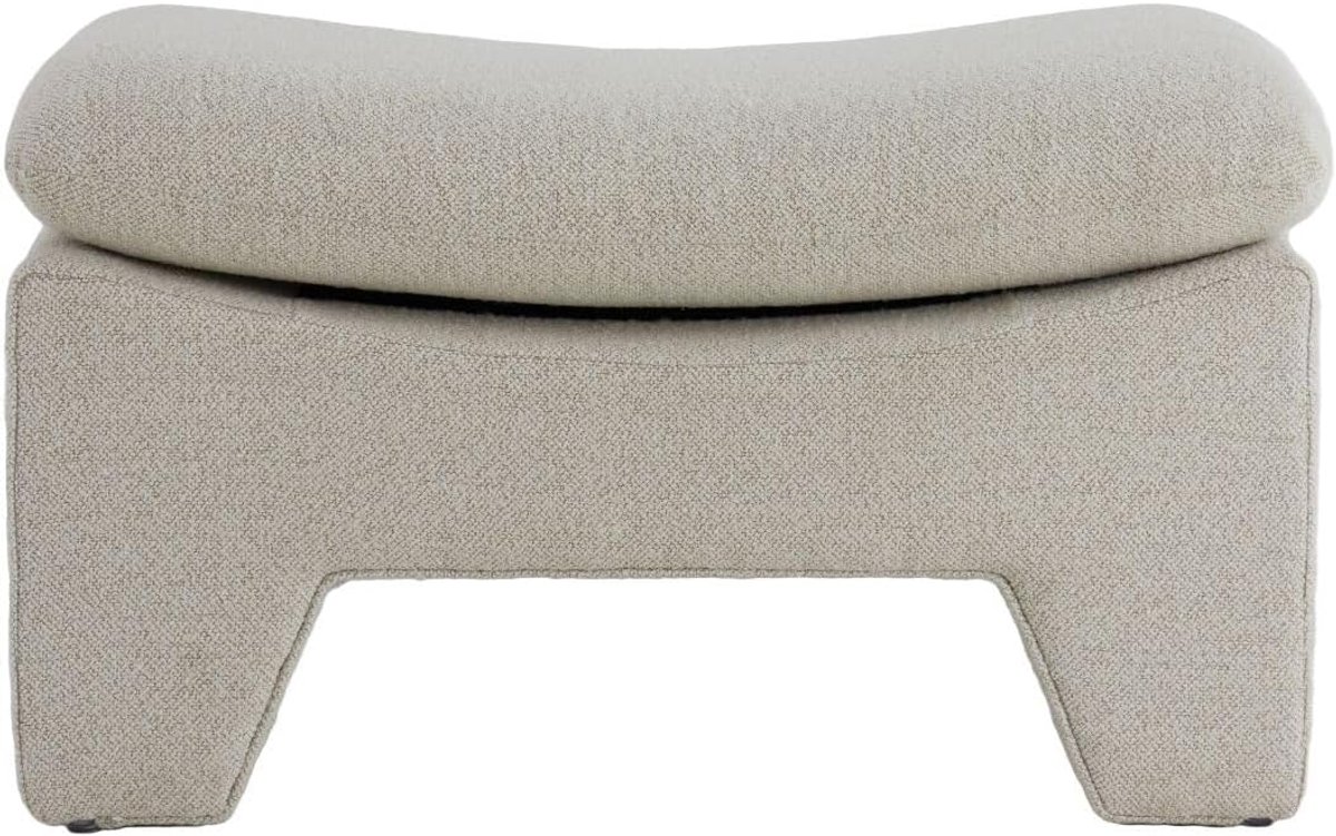 Poef Dasha - Zitkussen Voetenbankje - Extra zitplek - Gewatteerde zitting - 80x40x485 cm - Beige