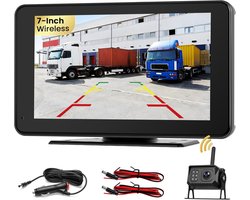 Achteruitrijcamera Systeem - Parkeerhulp Camera - Veilig Parkeren - Draadloze BSD Functie - 7 Inch HD Scherm - Zwart