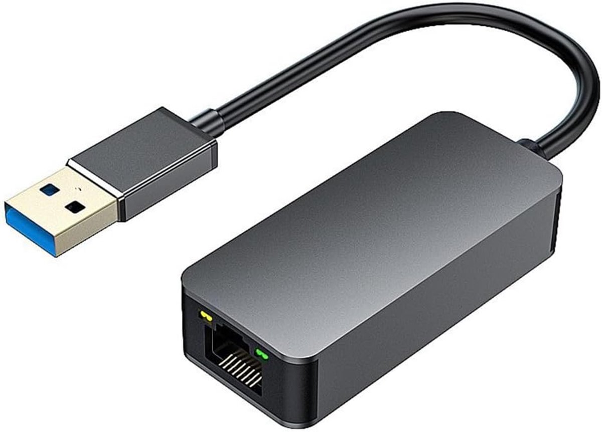 USB C Ethernet Adapter - RJ45 Netwerkkaart - Snelle Internetverbinding - 2.5 Gbps Snelheid - Compact Formaat - Zwart