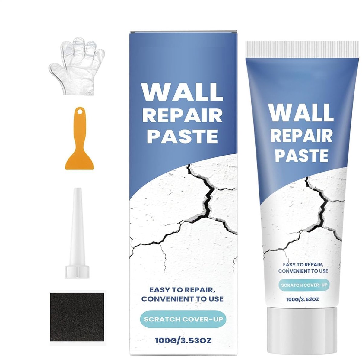 Muurscheur Reparatiepasta - Voegen Vuller - Muur Herstellen - Sneldrogende Formule - 100g - Wit