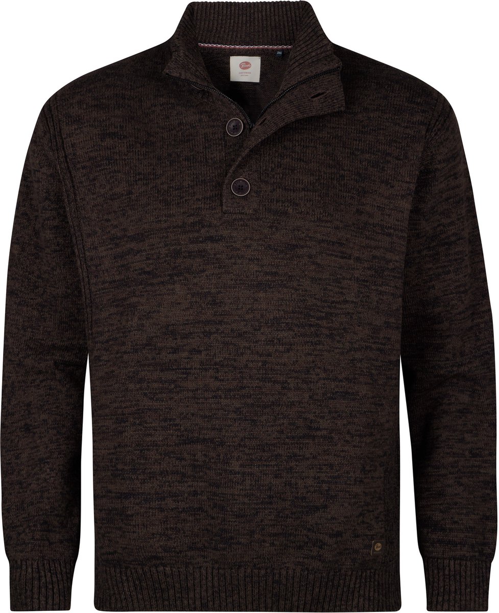Petrol Industries - Heren Plus Size gemêleerde trui steelbridge - Bruin - Maat 4XL