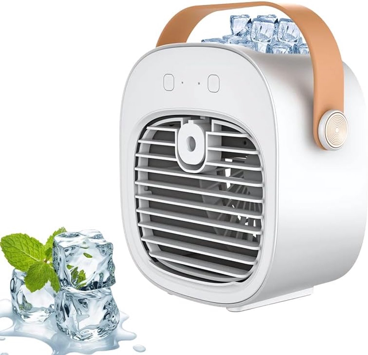 Luchtkoeler - Draagbare airconditioner - Stille mobiele airco met 180mL watertank - Zonder Afvoerslang - Oplaadbare mini airco - Voor kantoor buiten en in de auto - Wit