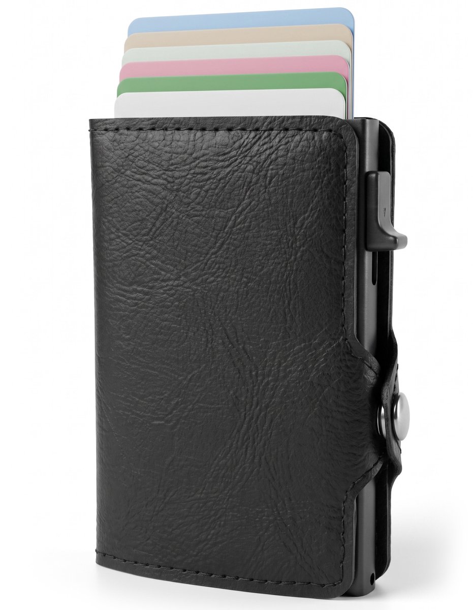 Nuvance Pasjeshouder Uitschuifbaar - RFID Bescherming - Pasjeshouders voor Mannen en Vrouwen - Kaarthouder Pasjes - Creditcardhouder