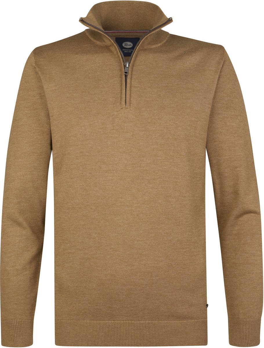 Petrol Industries - Heren Fijngebreide half-zip trui wheel - Oranje - Maat S
