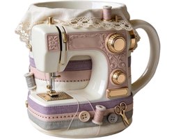 Naaimachine Mok - Koffiekop Theekop - Creatief Werk - Artistiek Naai-ontwerp - 330 ml - Niet gespecificeerd