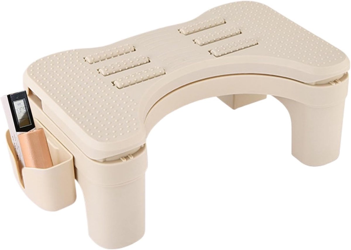 Voetensteun Bureau - Voetenbankje Onderstel - Comfortabel Zitten - Ingebouwde Massagefunctie - 45x24.5x16cm - Zwart
