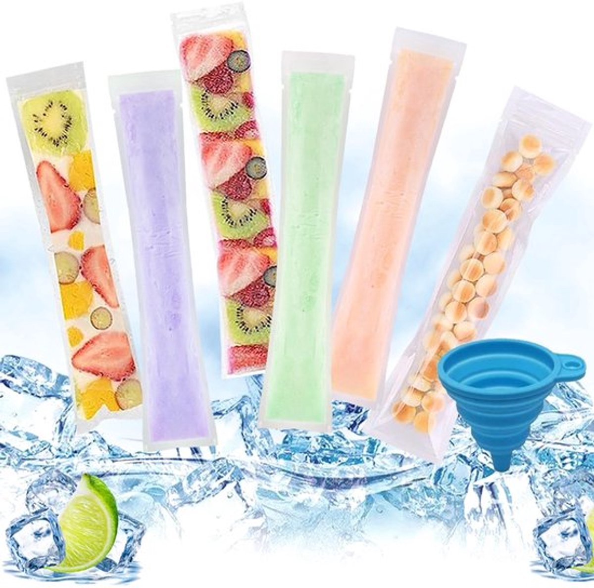 Dailygoody - Ice Pop Tassen - DIY ijslollyvormen - 100 stuks - Wit - Ijslolly