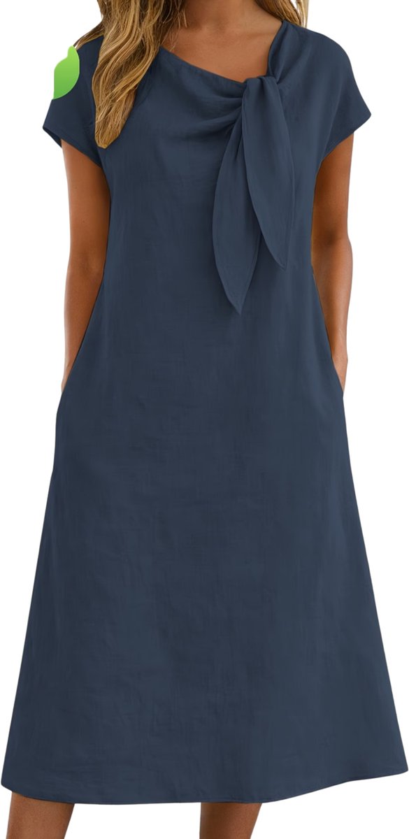Currero Zomerjurk Dames Zomerjurken Volwassenen Vrouwen Midi Jurk Ibiza Stijl Sundress Dress Grijsblauw M