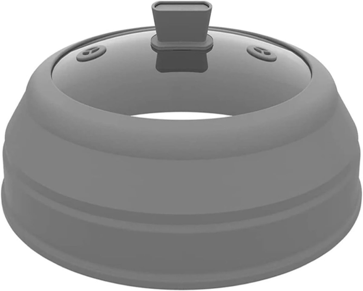 Magnetron Deksel Magnetron Spatdeksel Voedsel Opwarmen Hittebestendig Silicone 27 cm Grijs