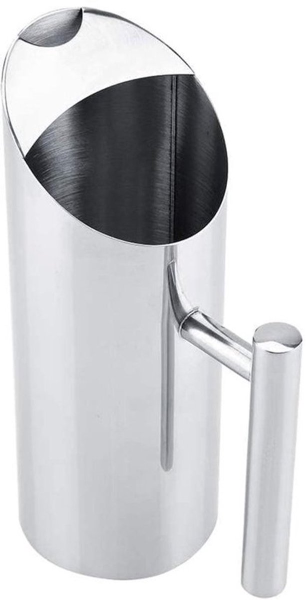 Ergonomische roestvrijstal waterkruik 1 liter - Allecto