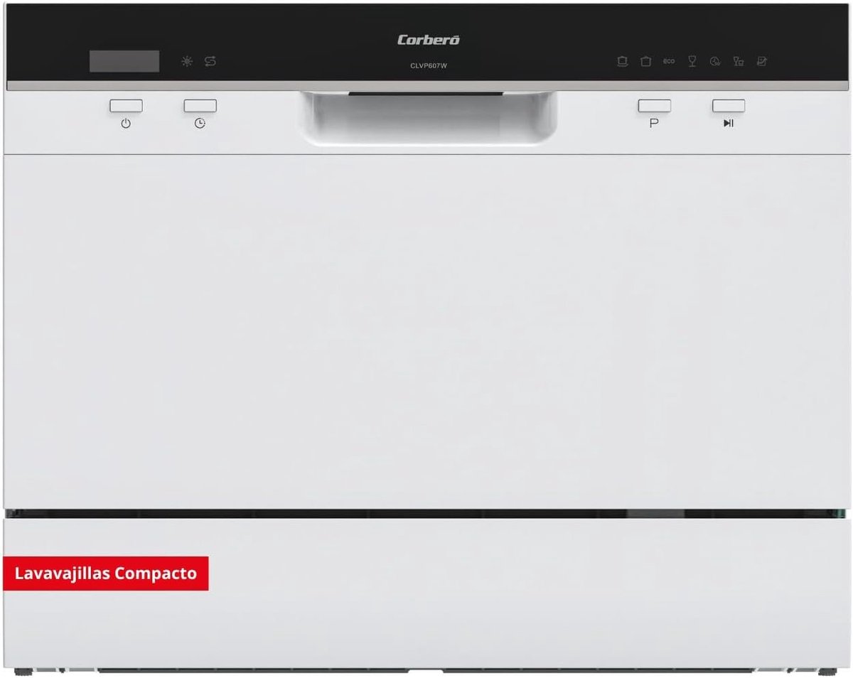 Draagbare Vaatwasser Compacte Afwasmachine Kleine Keukens 7 Programma's 6 Couverts Wit