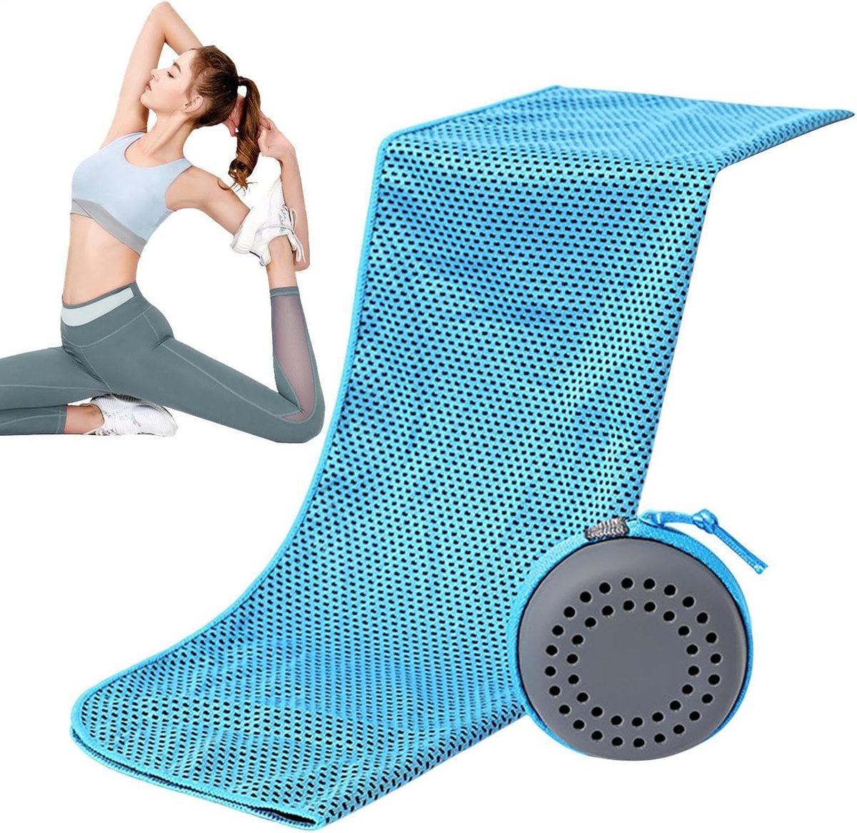 Nekkoeler Wraps - Koelhanddoek Hals - Buitenactiviteiten Koelen - Directe Verfrissing - 90x30cm - Luchtblauw