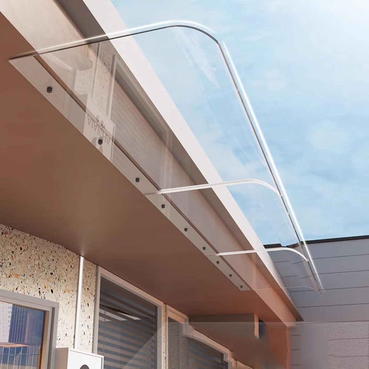 Deurluifel Waterdicht - Regenbescherming Deur - Toegang Beschermen - Transparant Polycarbonaat - 40x320cm - Transparant