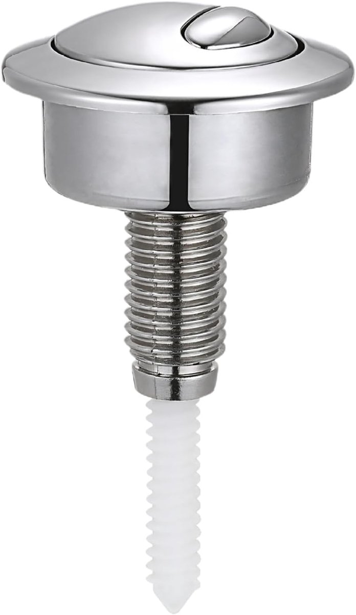 WC-wasknop - Spoelknop Toilet - Toilet Reparatie - Dubbel Spoelsysteem - 10 x 6 cm - Zilver