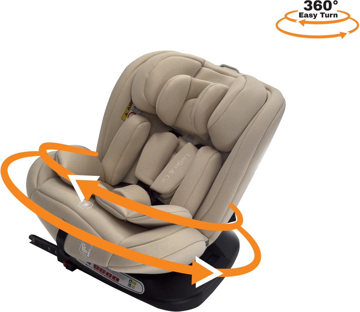 Liefjes & Co Growsafe Autostoel – i-Size 4-in-1 – 360° Draaibaar – ISOFIX & Top Tether – Groep 0/1/2/3 (40–150 cm) Beige thumbnail 4