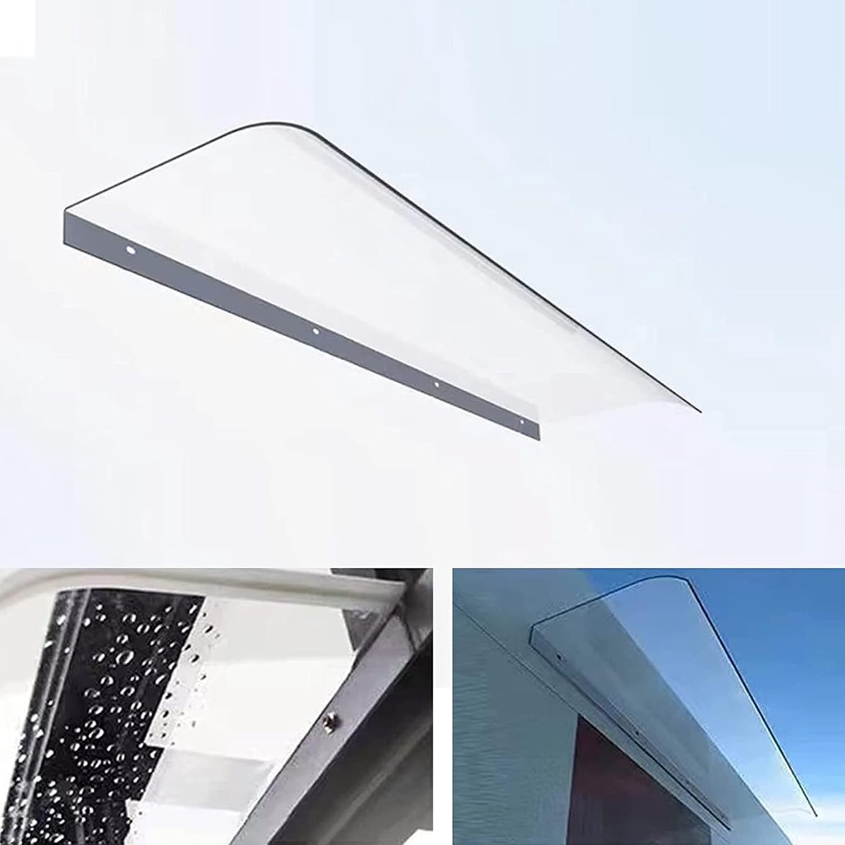 Deurluifel - Regenkap Deur - Bescherming Huis - Massief Polycarbonaat - 40 x 240 cm - Transparant