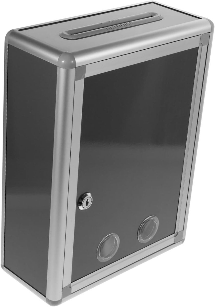 Suggestiedoos - Brievenbus Klachtenbus - Verzamelen Meldingen - Afsluitbaar - 32.5 x 24.5 x 11 cm - Zilver