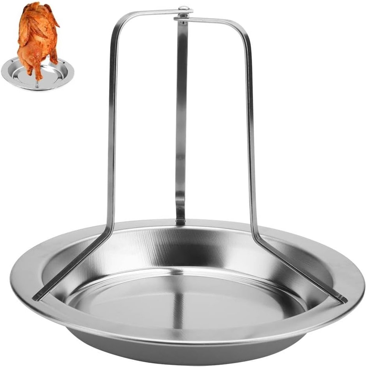Kip Rooster Kip Grill Outdoor Koken Uniek Ontwerp 19.5 x 16.5 cm Zilver