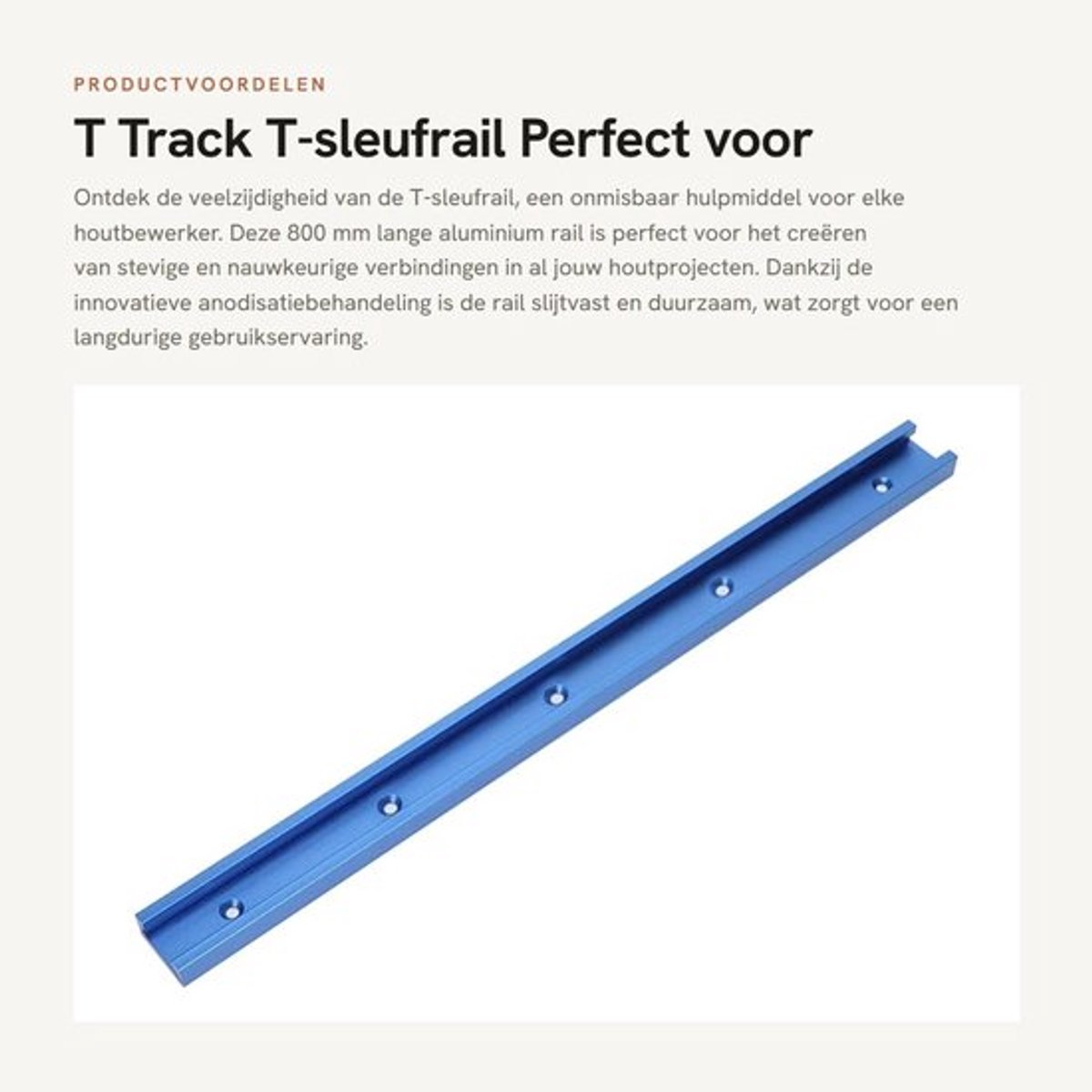 OmGoods - Dailygoody - T Track - T-sleufrail - Voor houtbewerking - 800 mm