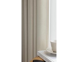Verduisteringsgordijnen 2 stuks - Kamerhoge gordijnen - Slaapkamer privacy - Chenille stof - 300x270 cm - Beige