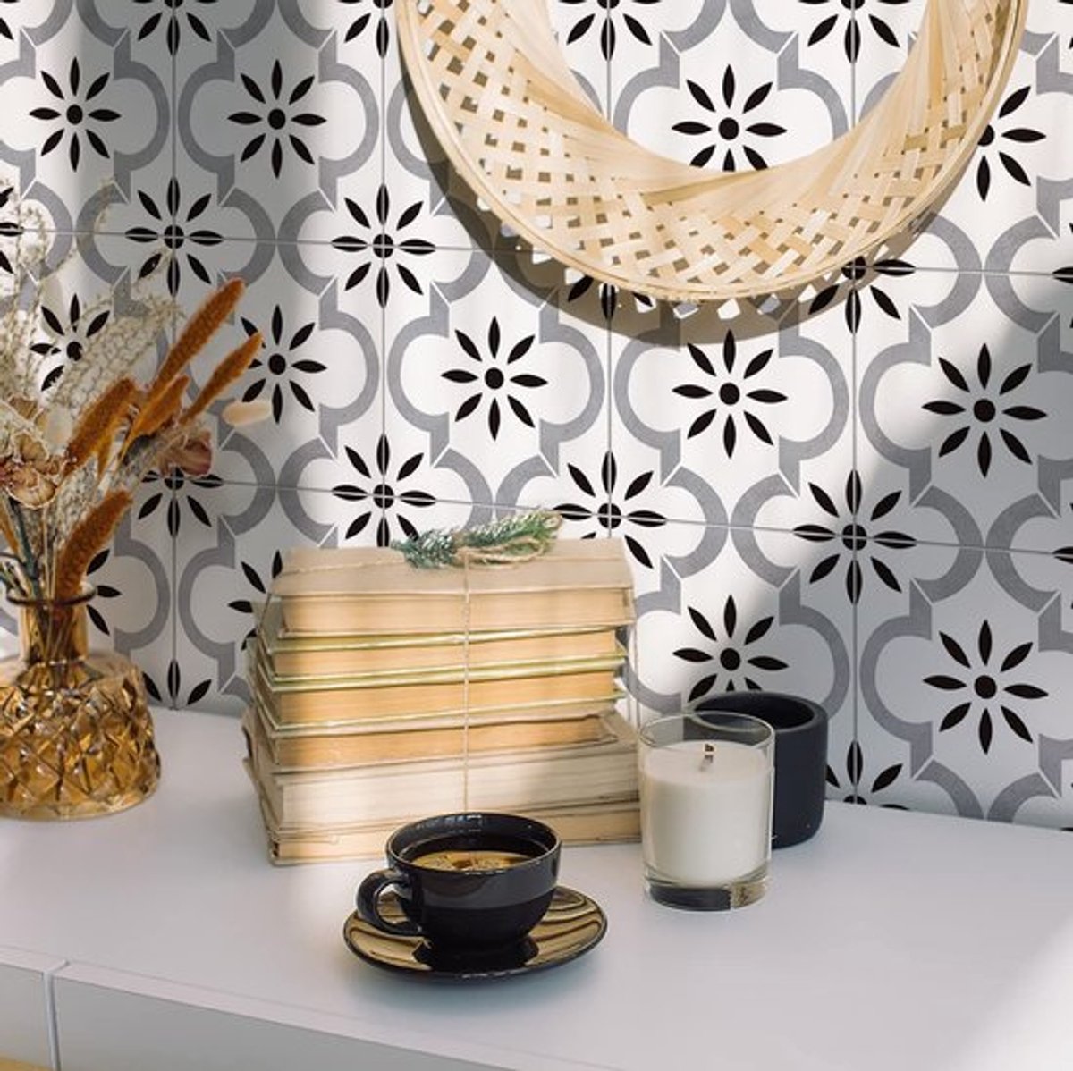 Virtubuy - Vinyl Vloer Wand Tegel Sticker - Zelfklevend - Non-slip Decoratie