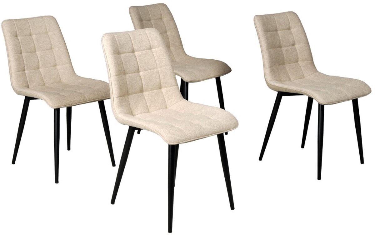 Set van 4 MUSE eetkamerstoelen / Beige