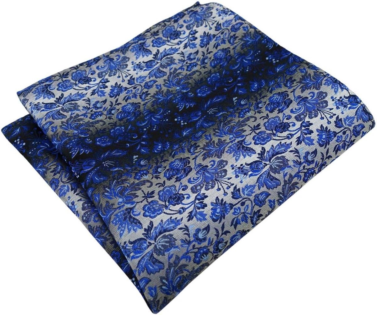 Zakdoek Heren - Pochet Stof - Netjes Voor De Dag - Jacquard Geweven - 30 x 30 cm - Blauw Zilver