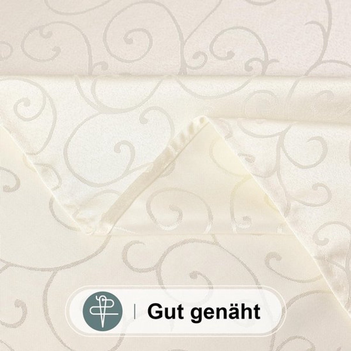 - Tafelkleed - Afwasbaar - Onderhoudsvriendelijk - Beige - Vuilafstotend - 100 x 140 cm - Geschikt voor Eettafel - Jacquard Ornamenten